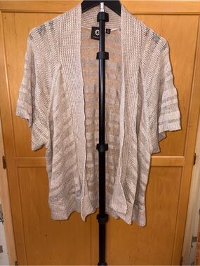 Amber Sun Knit Cardigan Open-Front Neutral Color Light Weight Size M